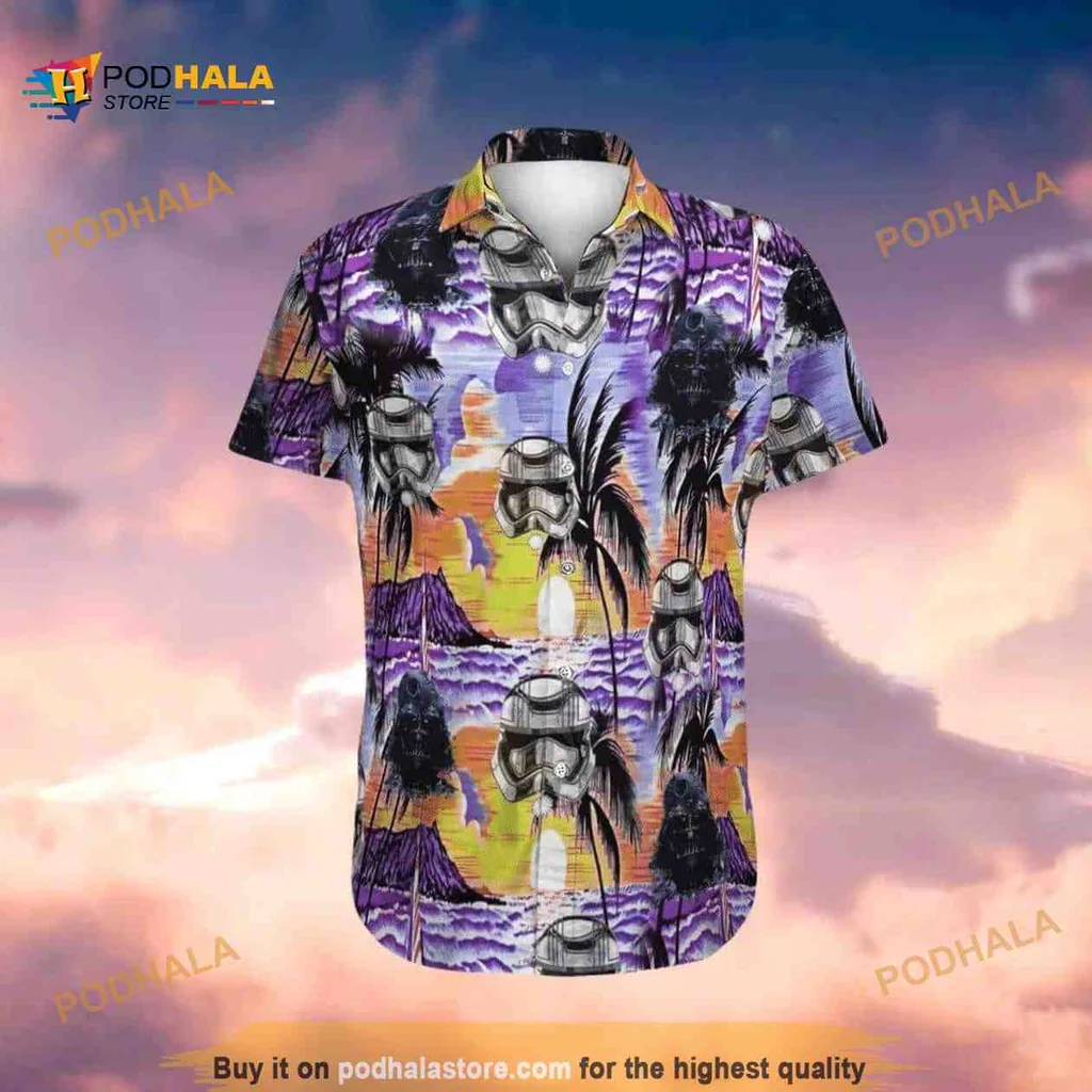 Stormtrooper Sunset Beach Hawaiian Shirt With Colorful Design