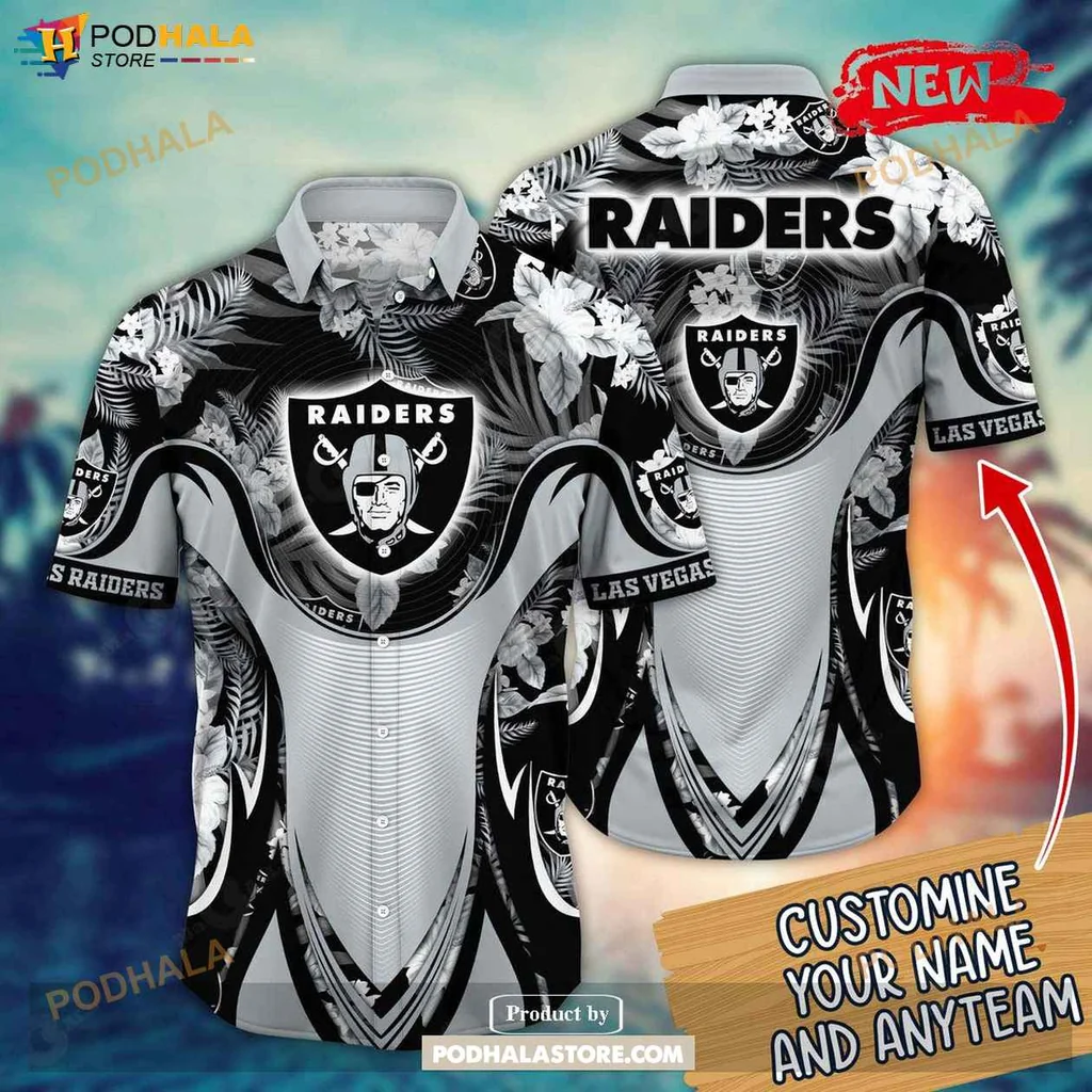 Stylish Raiders Aloha Shirt, Personalized Luxury Floral Summer Football Shirt