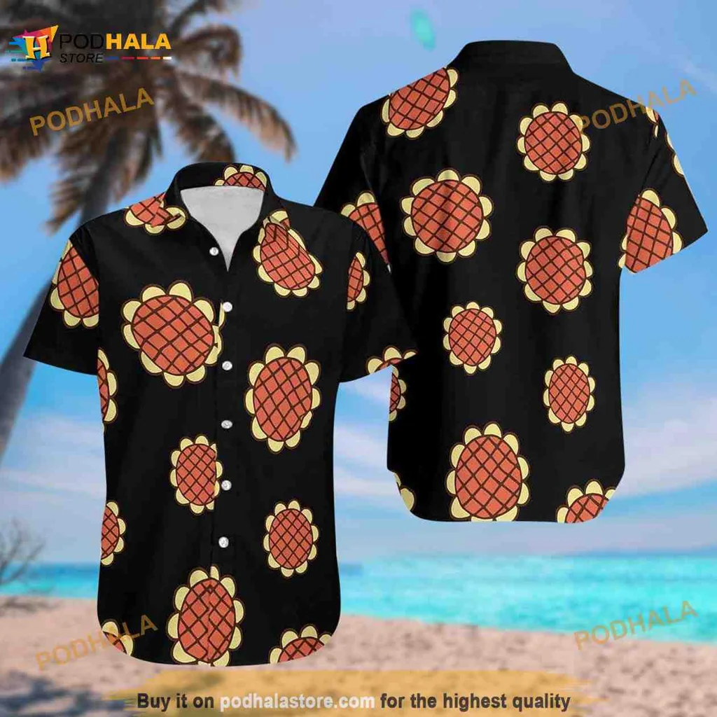 Sunflower Anime Hawaiian Shirt With Vibrant Design For Casual Wear