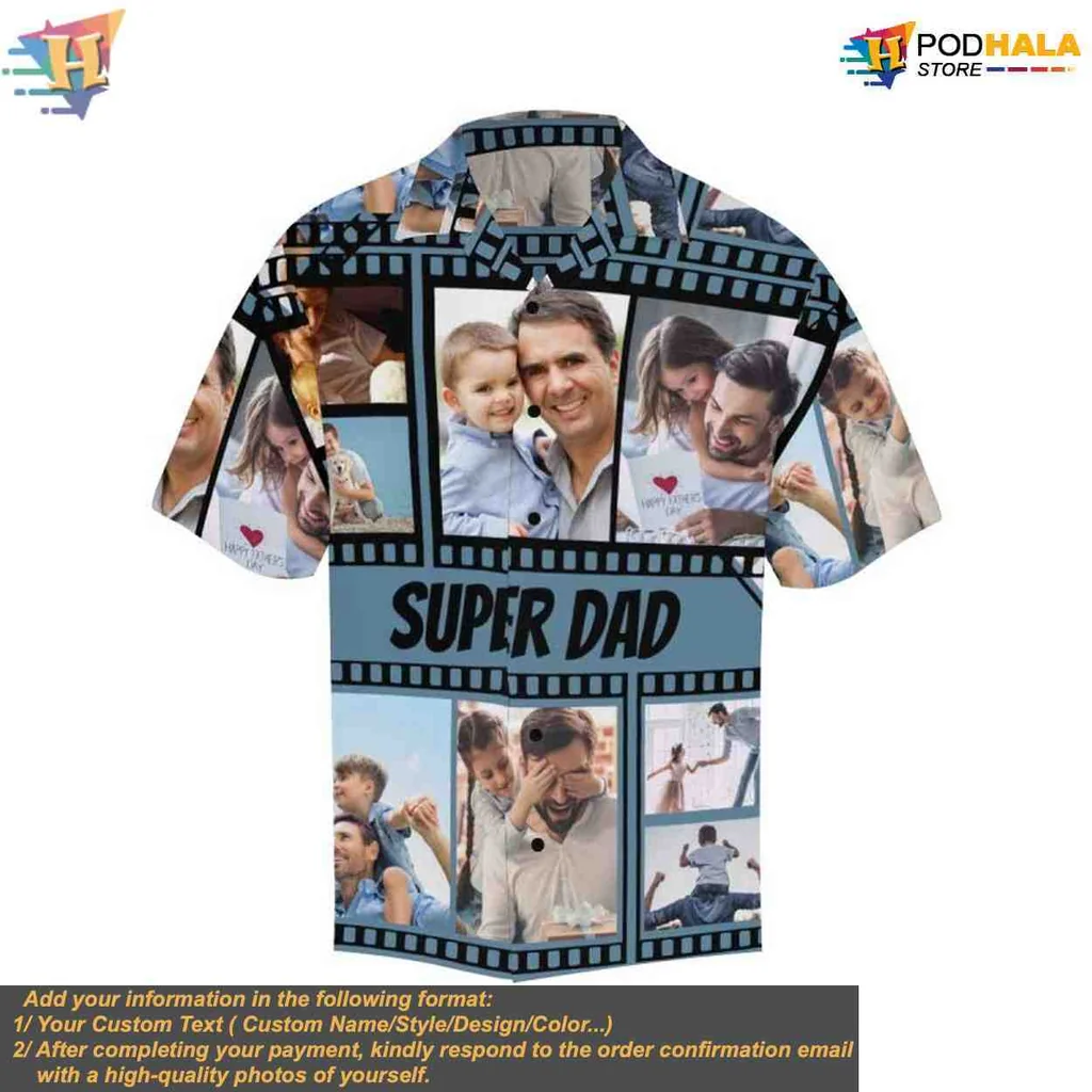 Super Dad Aloha Shirt, Personalized Collage Design For Family Moments Super Dad Aloha Shirt, Personalized Collage Design For Family Moments