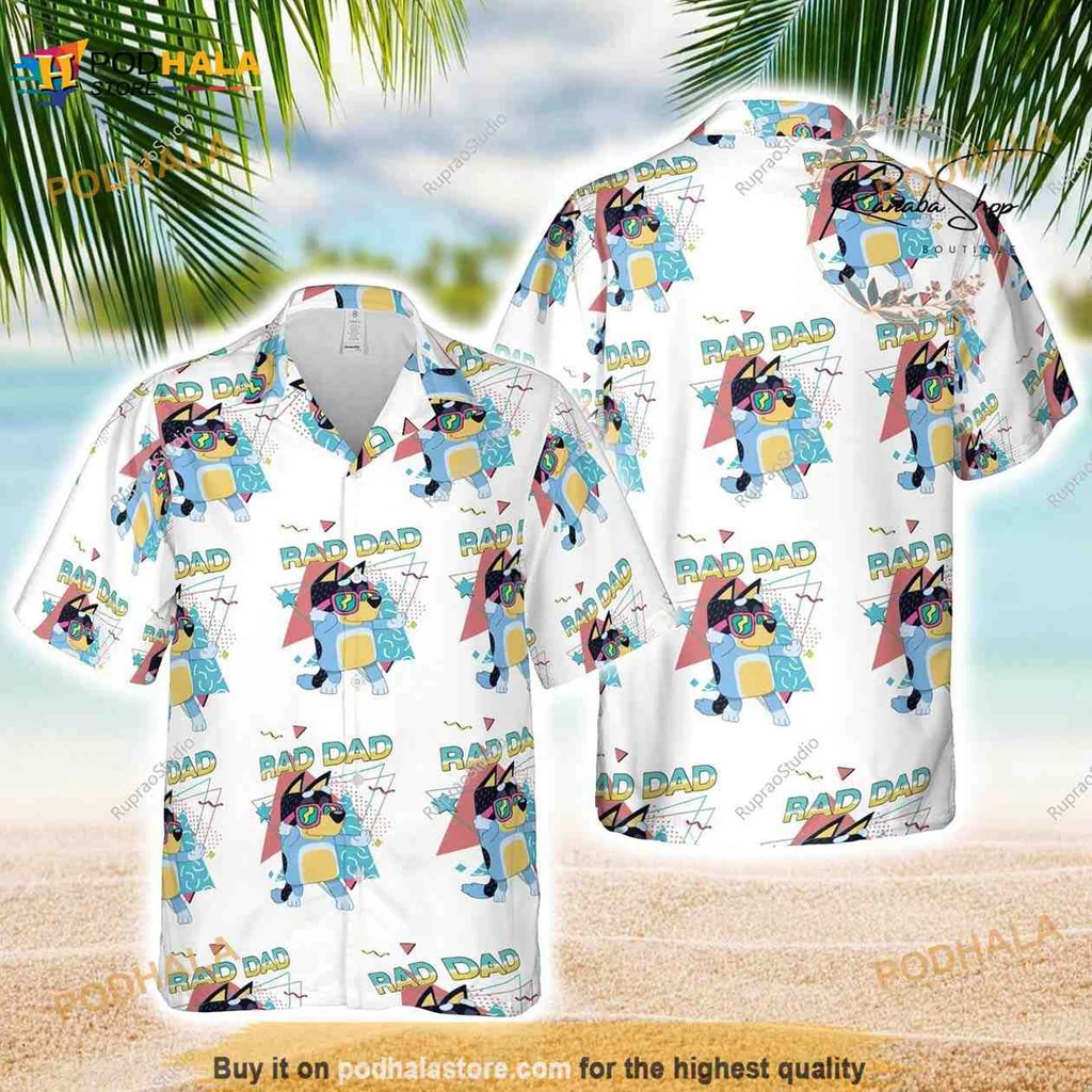 Superhero Dad Hawaiian Shirt With Colorful Cartoon Design