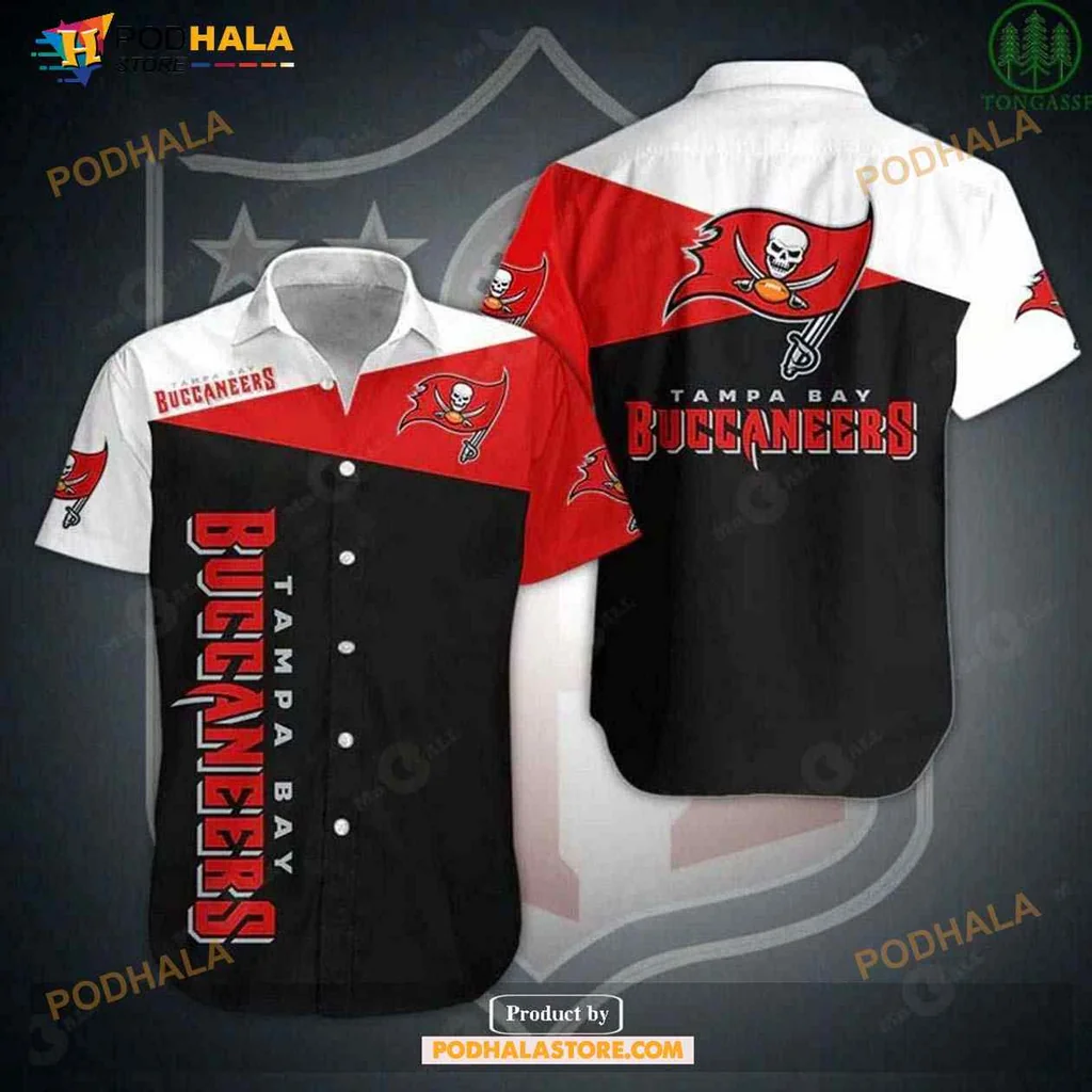 Tampa Bay Buccaneers Aloha Shirt Featuring Bold Team Colors And Logo