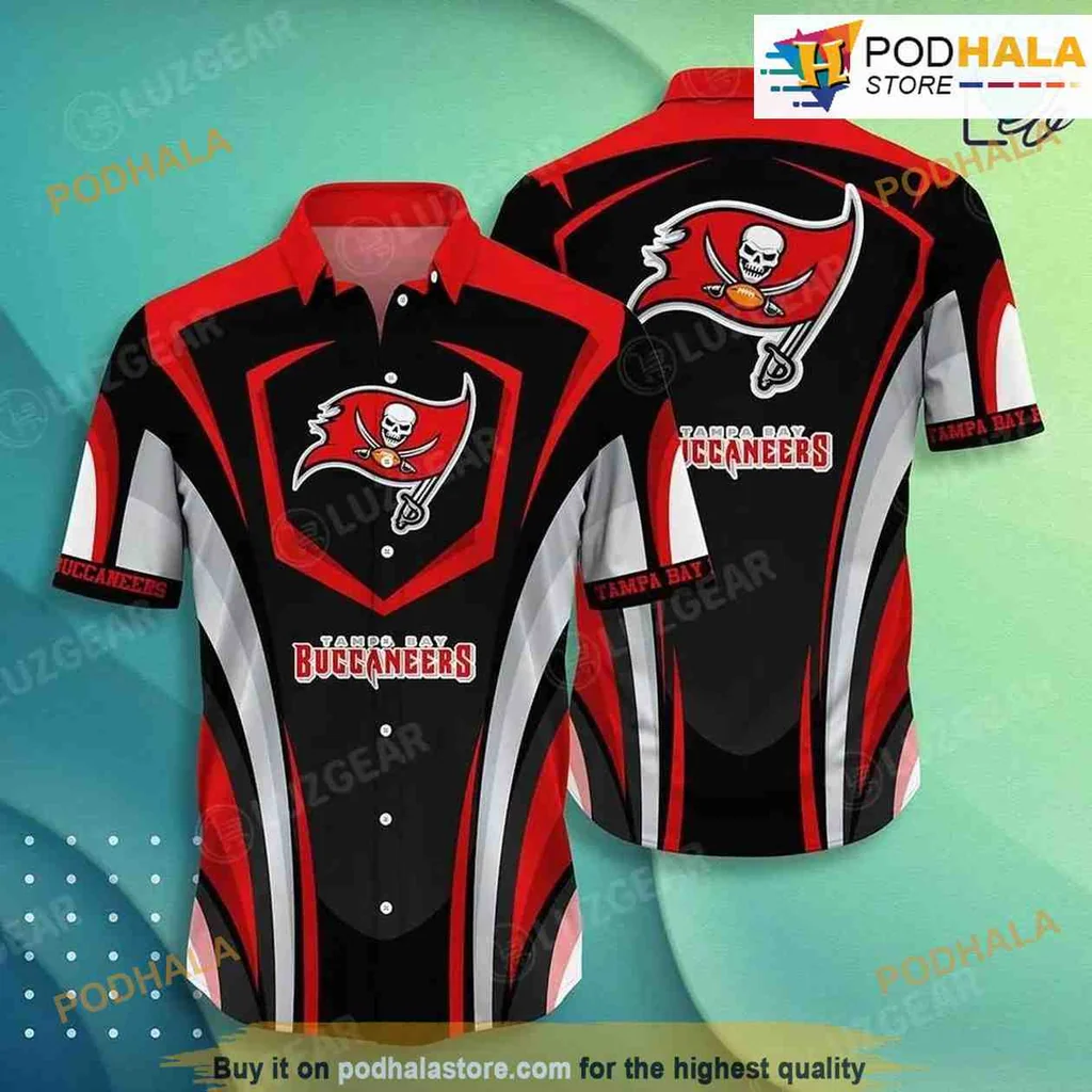 Tampa Bay Buccaneers Aloha Shirt With Bold Logo And Team Colors