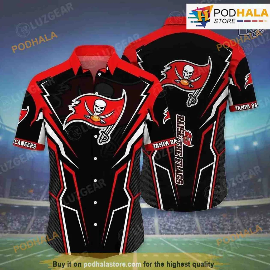 Tampa Bay Buccaneers Aloha Shirt With Bold Skull Design