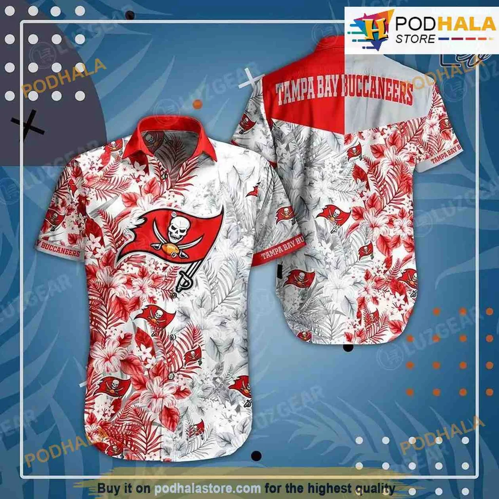 Tampa Bay Buccaneers Floral Hawaiian Shirt With Tropical Design
