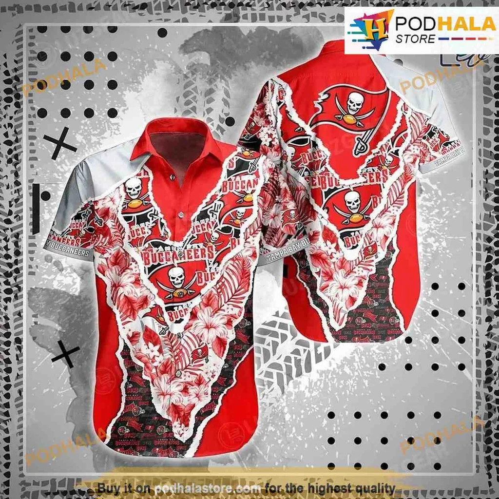 Tampa Bay Buccaneers Floral Hawaiian Shirt With Tropical Design