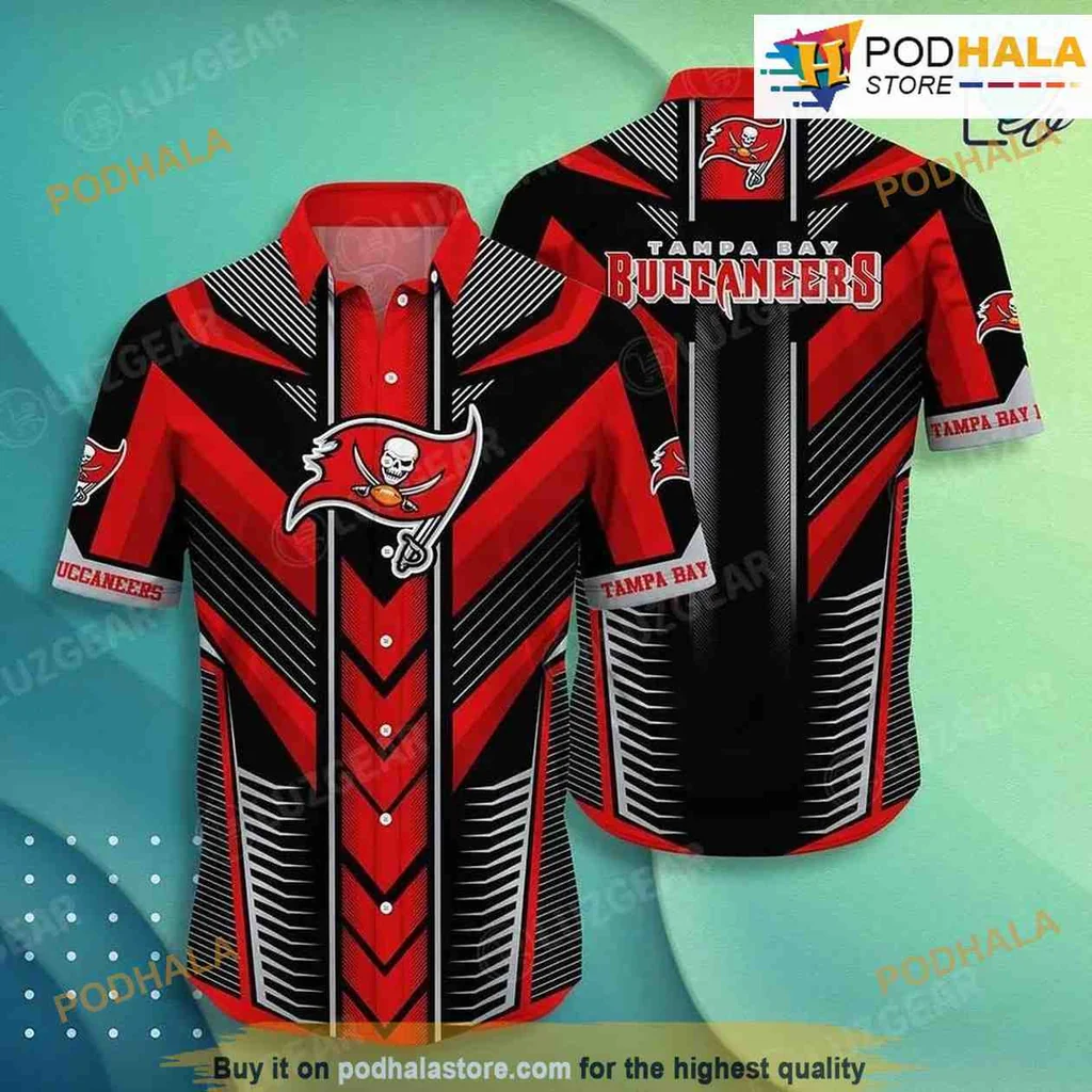 Tampa Bay Buccaneers Hawaiian Shirt, Bold Red And Black Design For Fans