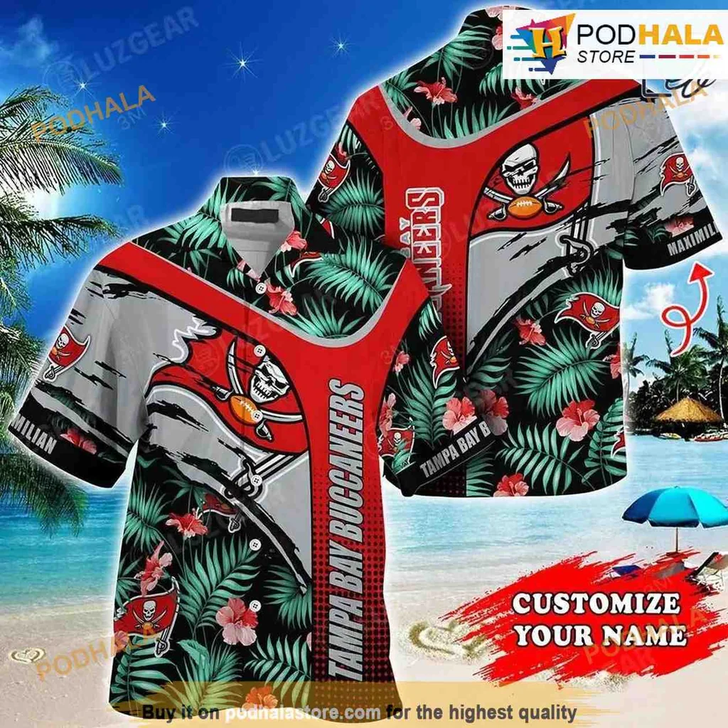 Tampa Bay Buccaneers Hawaiian Shirt With Tropical Floral Patterns