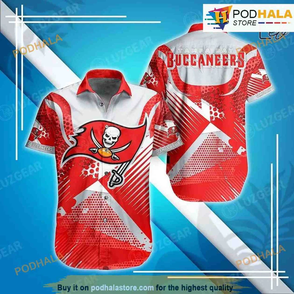 Tampa Bay Buccaneers Hawaiian Shirt With Vibrant Logo And Geometric Patterns