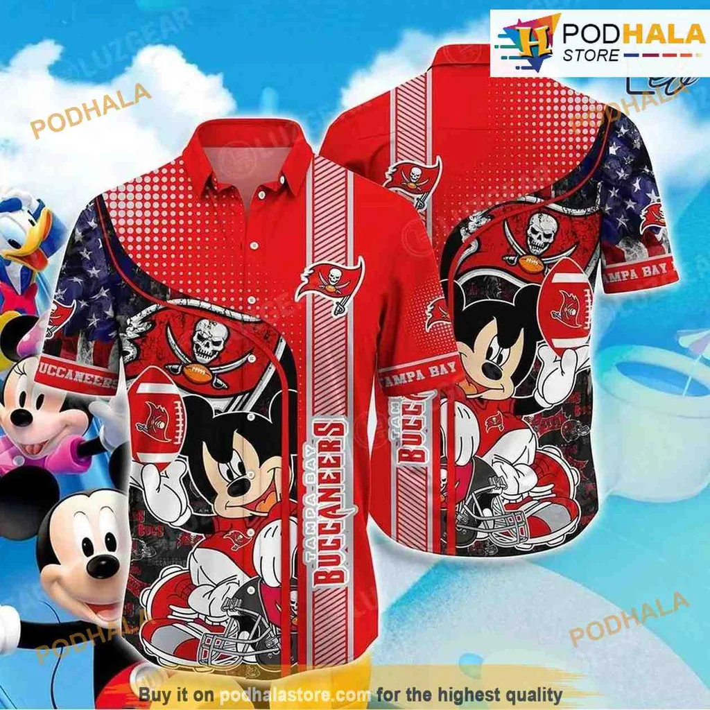 Tampa Bay Buccaneers Mickey Mouse Hawaiian Shirt With Cartoon Design
