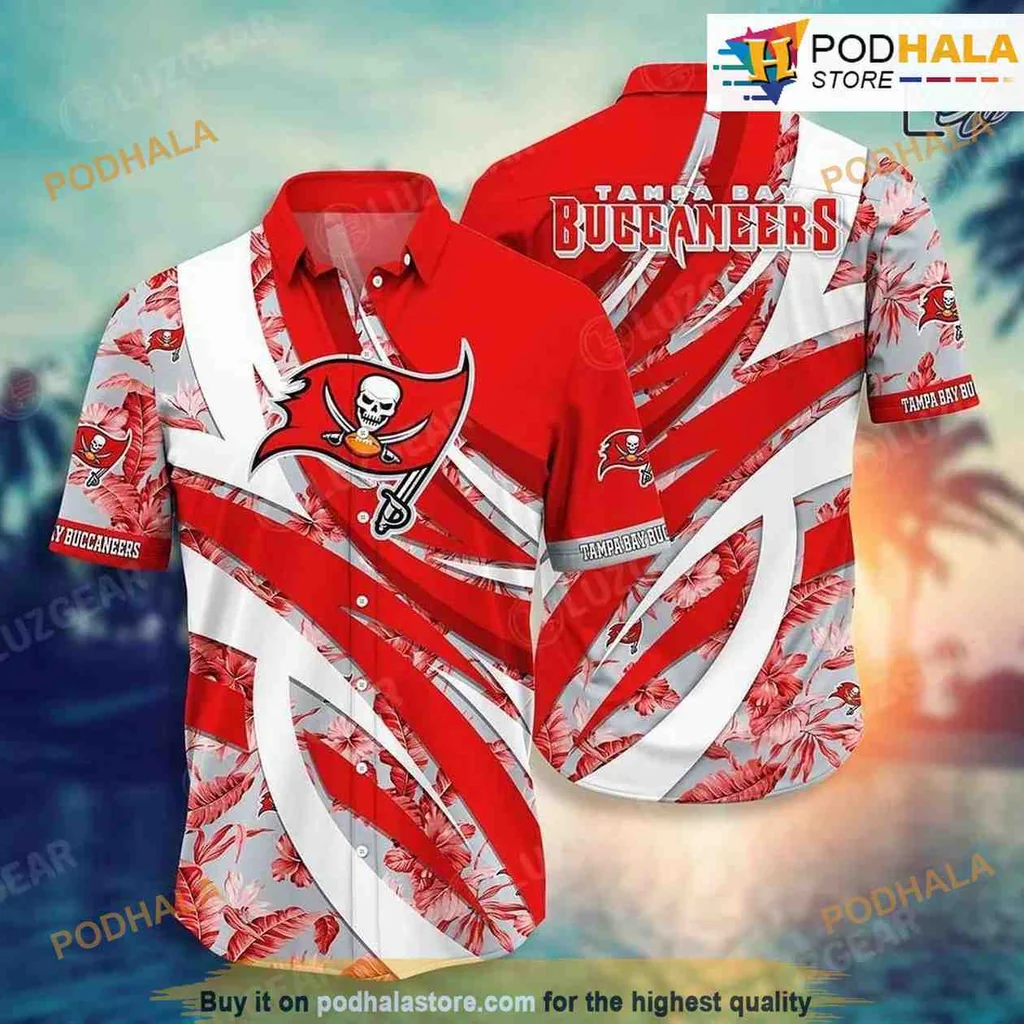 Tampa Bay Buccaneers Tropical Hawaiian Shirt With Vibrant Floral Design