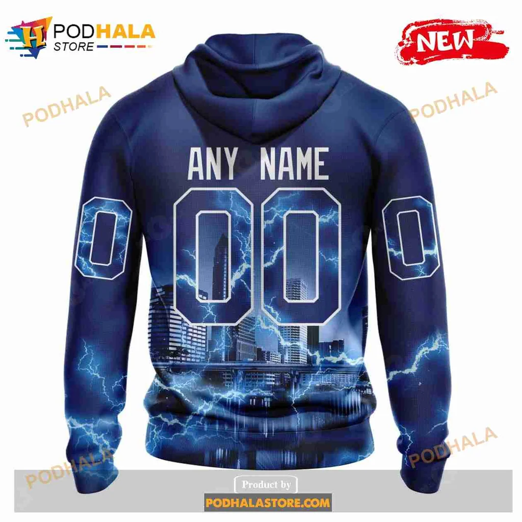 Tampa Bay Lightning AOP Hoodie With Bold Lightning Bolt Design Tampa Bay Lightning AOP Hoodie With Bold Lightning Bolt Design