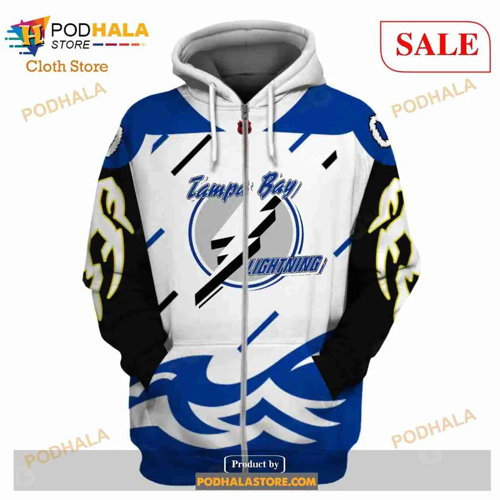Tampa Bay Lightning 3d Hoodie With Bold Team Branding And Wave Patterns