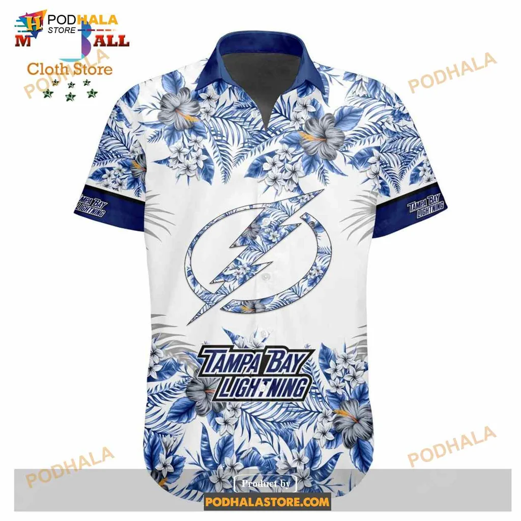 Tampa Bay Lightning Floral Hawaiian Shirt With Tropical Design