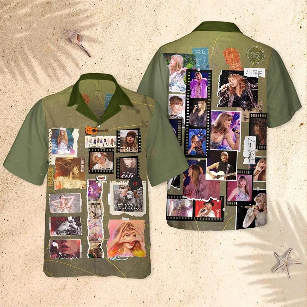 Taylor Swift Eras Tour Hawaiian Shirt With Vibrant Collage Design