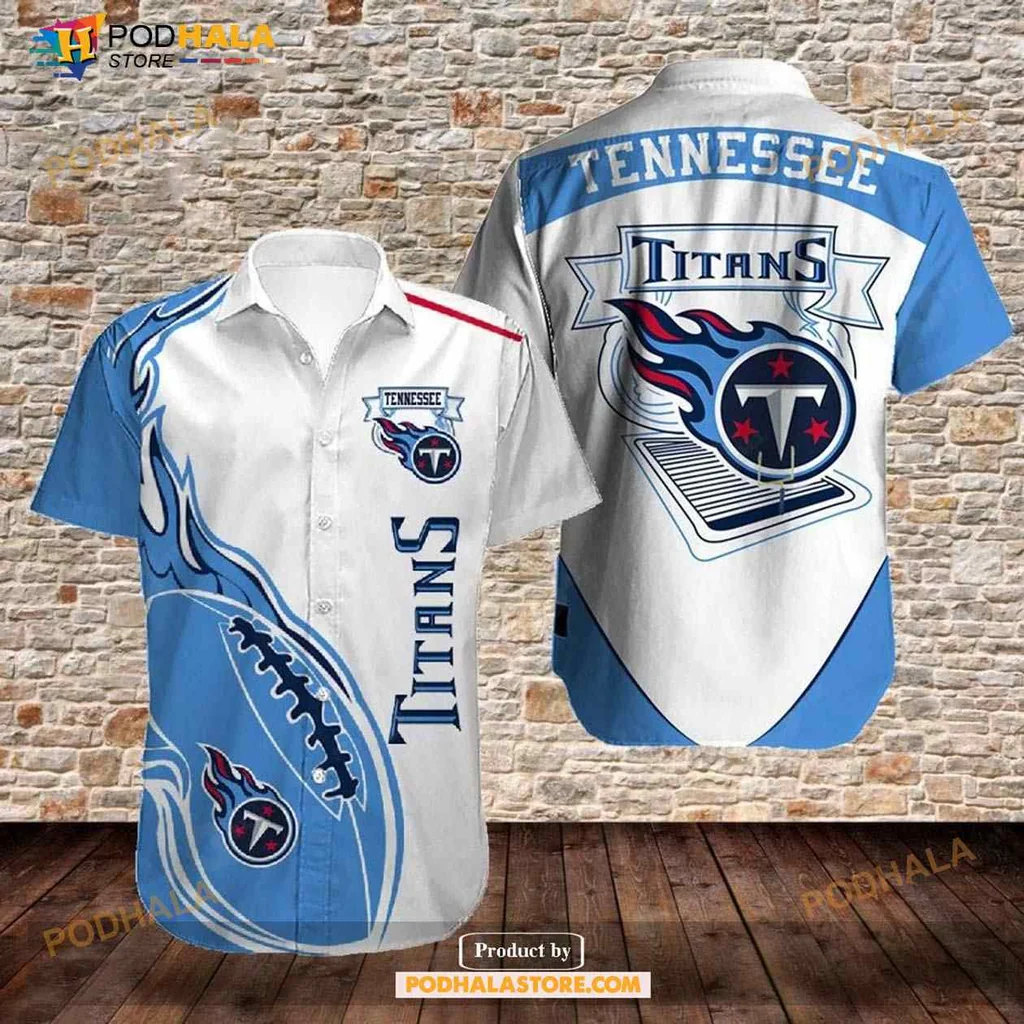 Tennessee Titans Fan Hawaiian Shirt With Bold Logo And Football Design