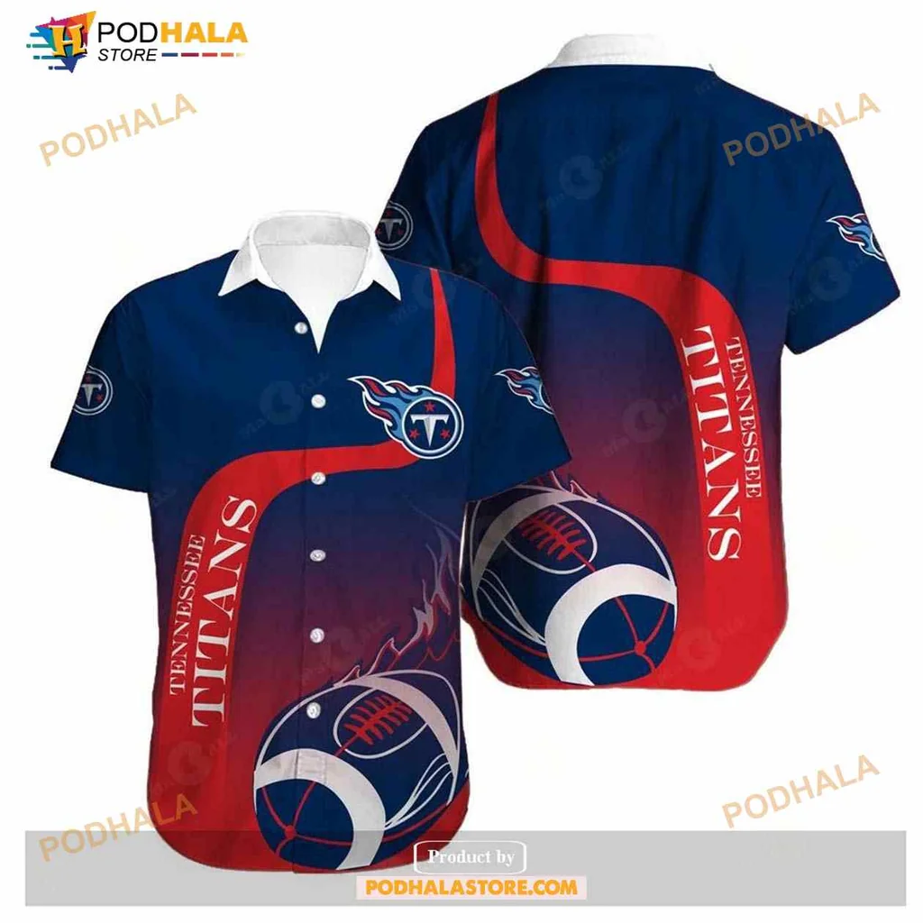 Tennessee Titans Fan Hawaiian Shirt With Bold Logo And Football Design