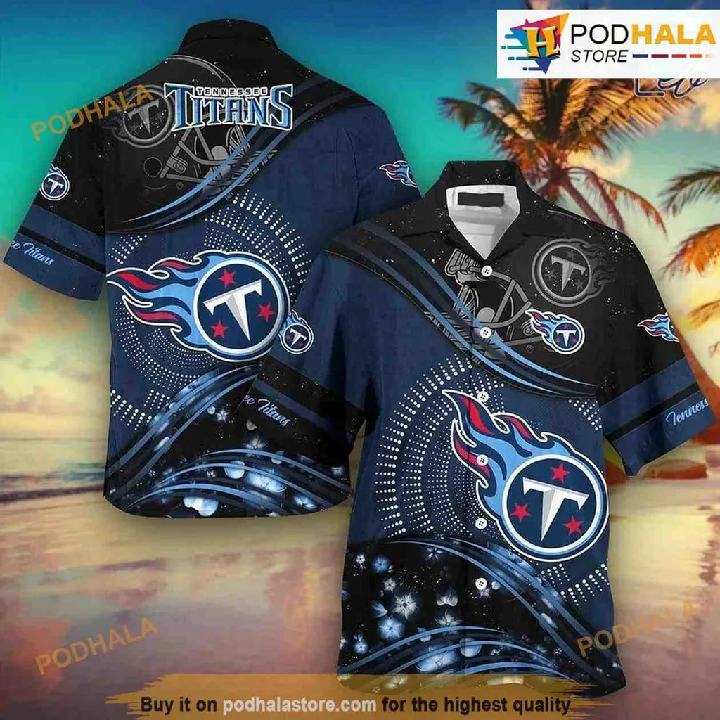 Tennessee Titans Fiery Hawaiian Shirt With Bold Logo And Flames
