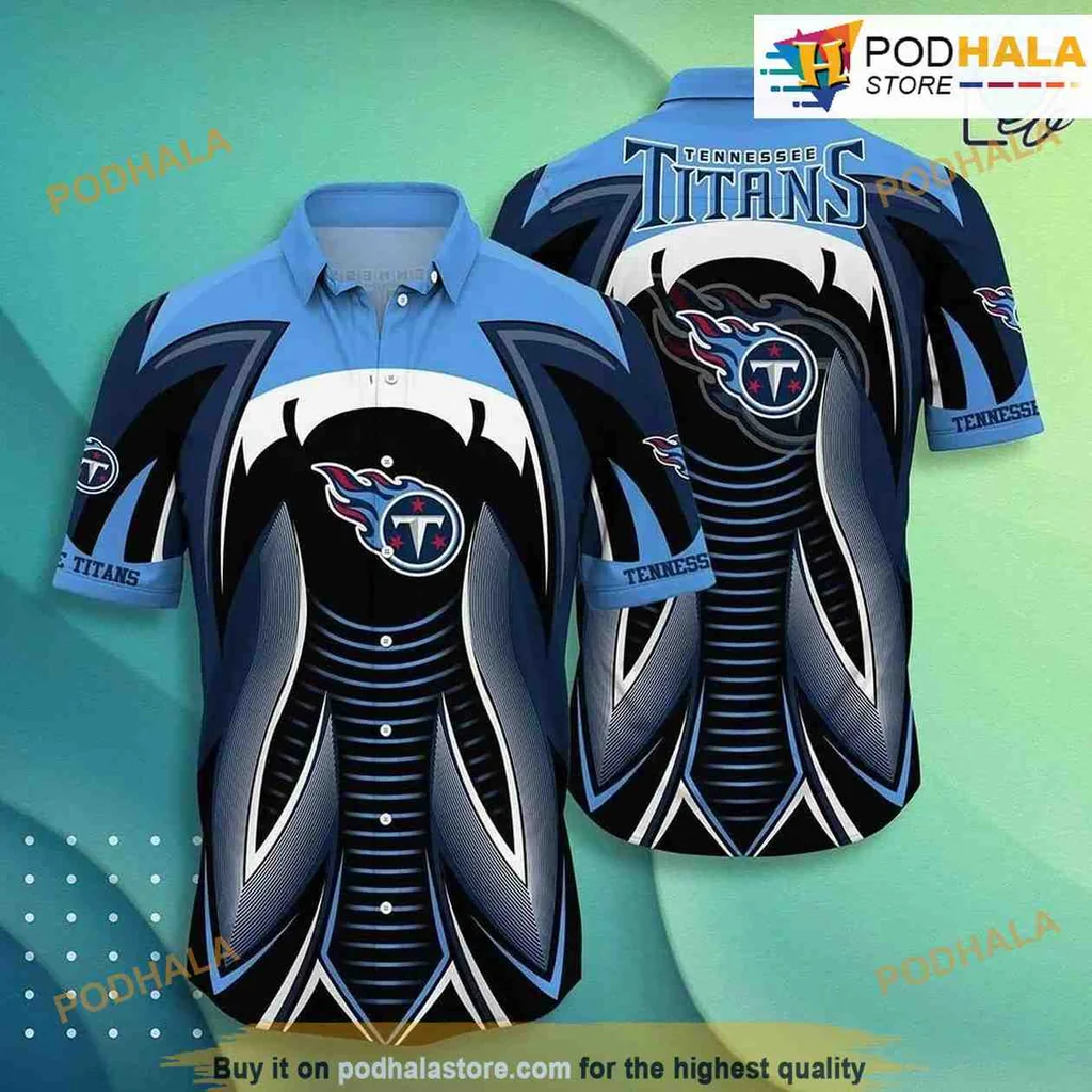 Tennessee Titans Hawaiian Shirt With Bold Team Logo And Dynamic Design