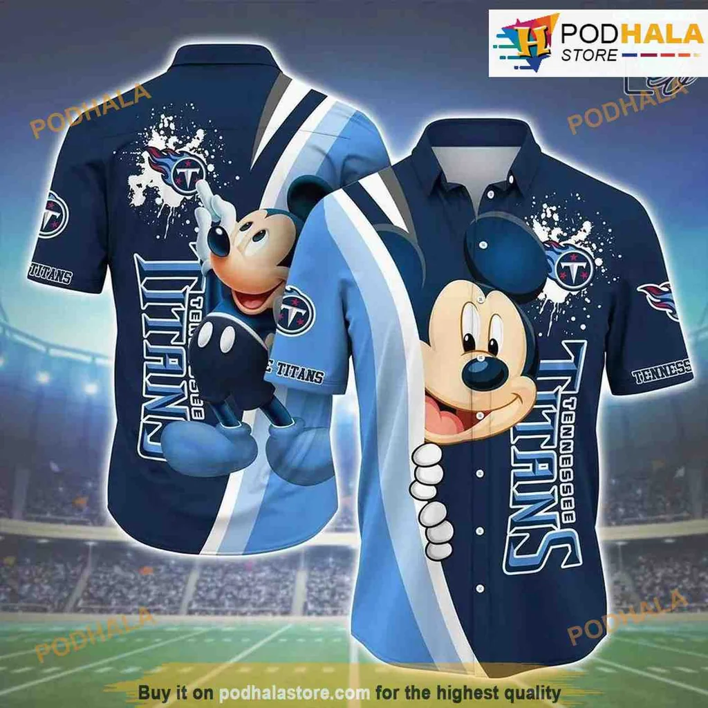 Tennessee Titans Mickey Mouse Hawaiian Shirt With Playful Design
