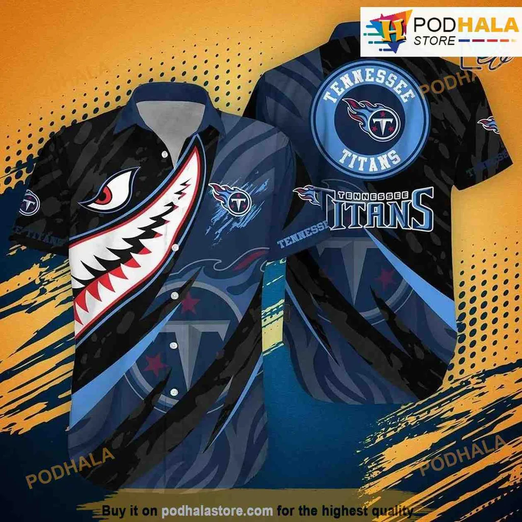 Tennessee Titans Shark Hawaiian Shirt With Bold Logo And Vibrant Colors
