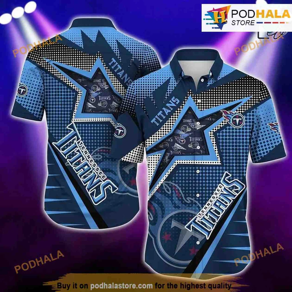 Tennessee Titans Star Pattern Hawaiian Shirt For Nfl Fans