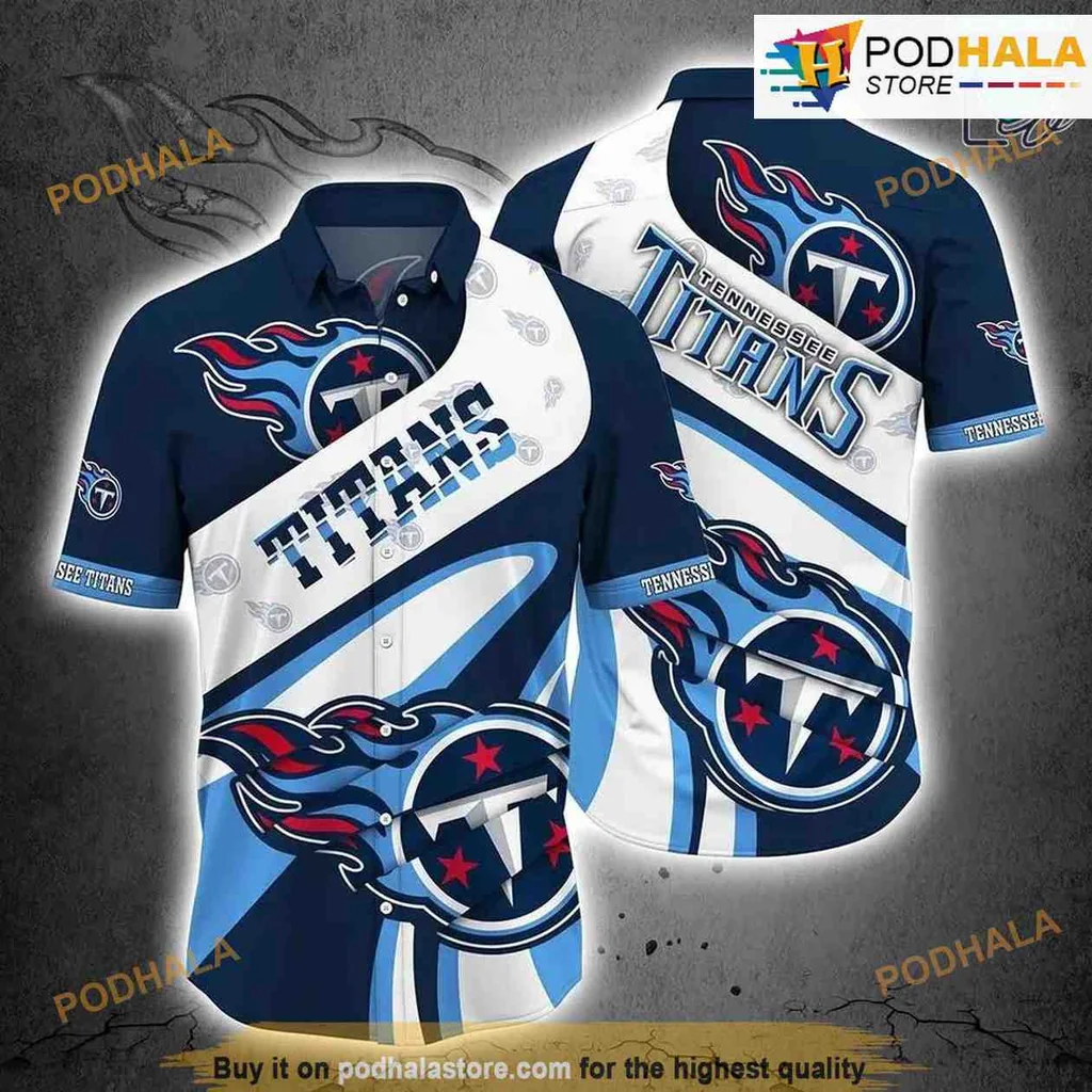 Tennessee Titans Summer Hawaiian Shirt With Bold Team Logo