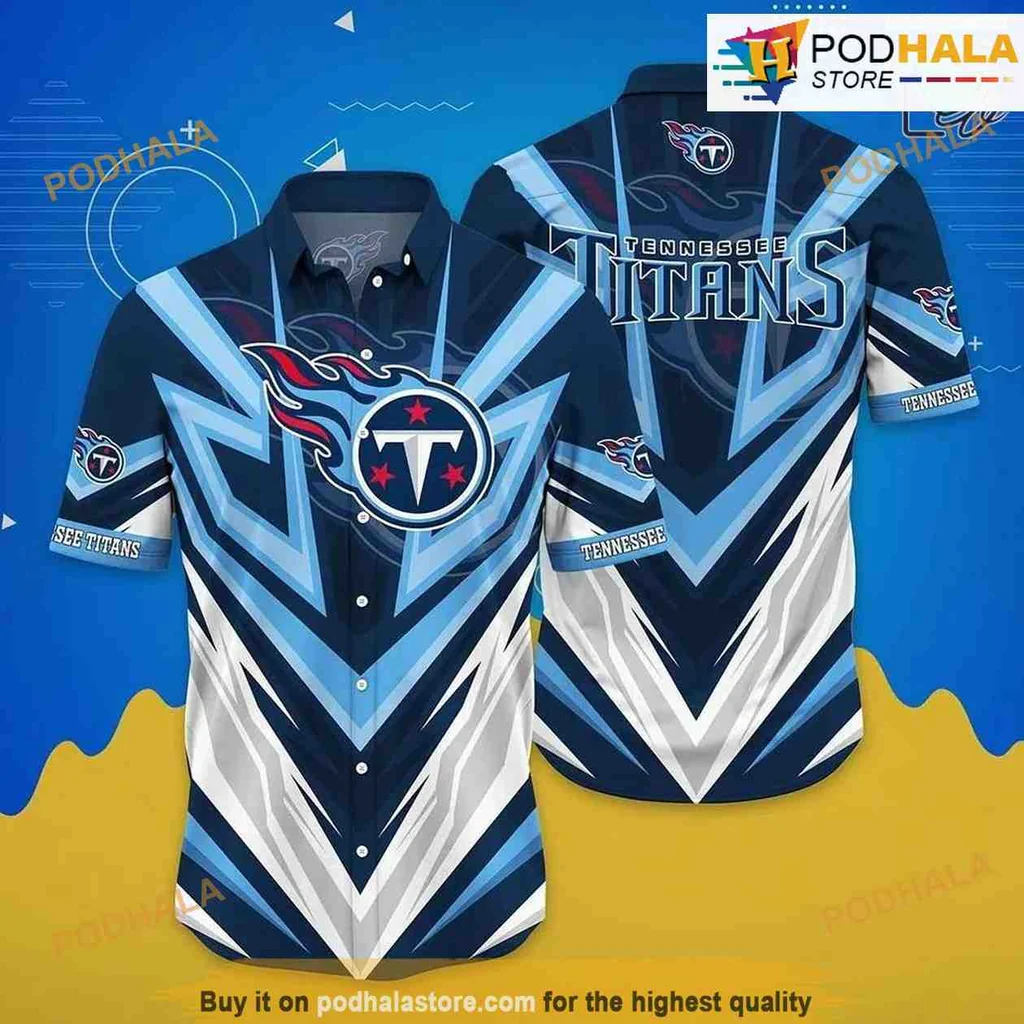 Tennessee Titans Summer Hawaiian Shirt With Bold Team Logo