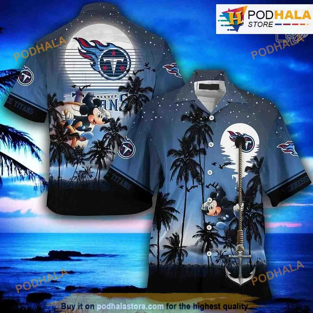Tennessee Titans Tropical Beach Shirt Featuring Nfl Logo And Palm Trees