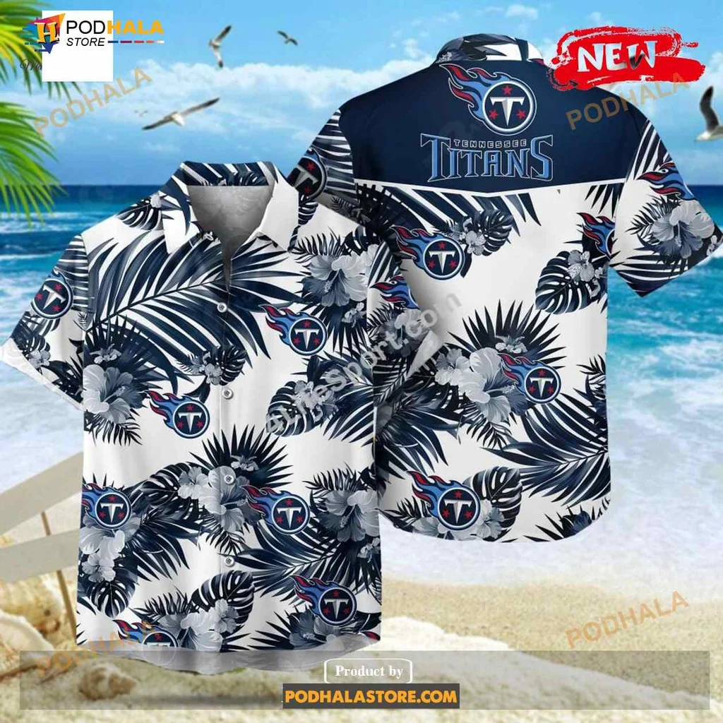 Tennessee Titans Tropical Hawaiian Shirt With Palm Leaves Design