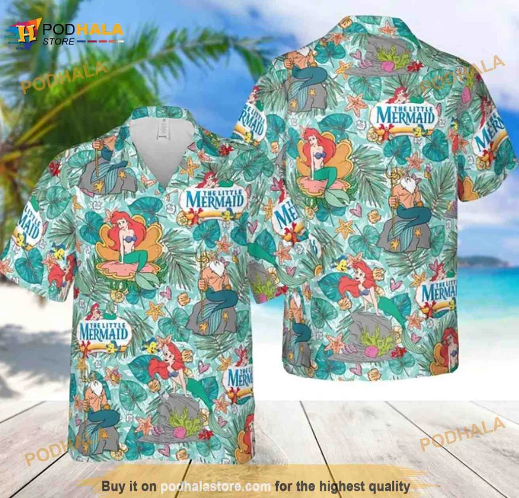 The Little Mermaid Tropical Shirt, Vibrant Hawaiian Design For Fans