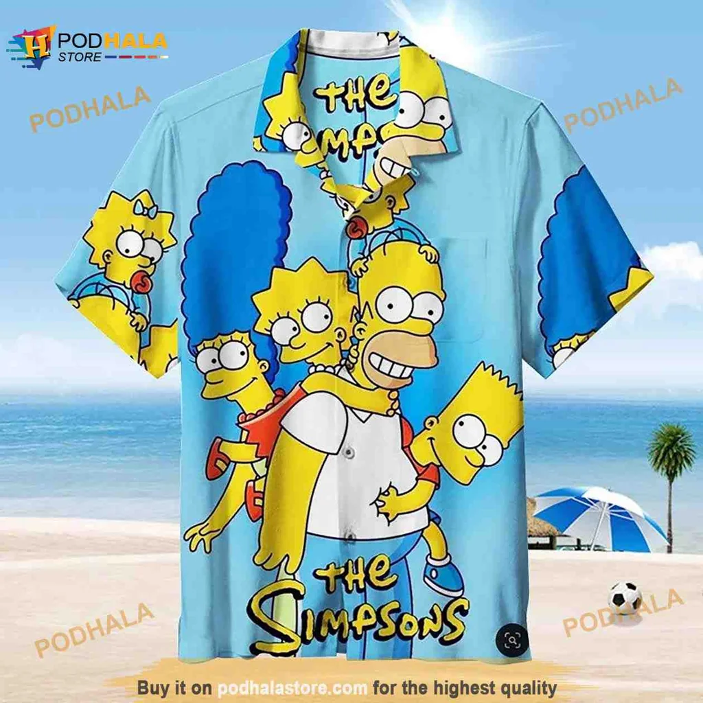 The Simpsons Cartoon Hawaiian Shirt Featuring Homer And Family