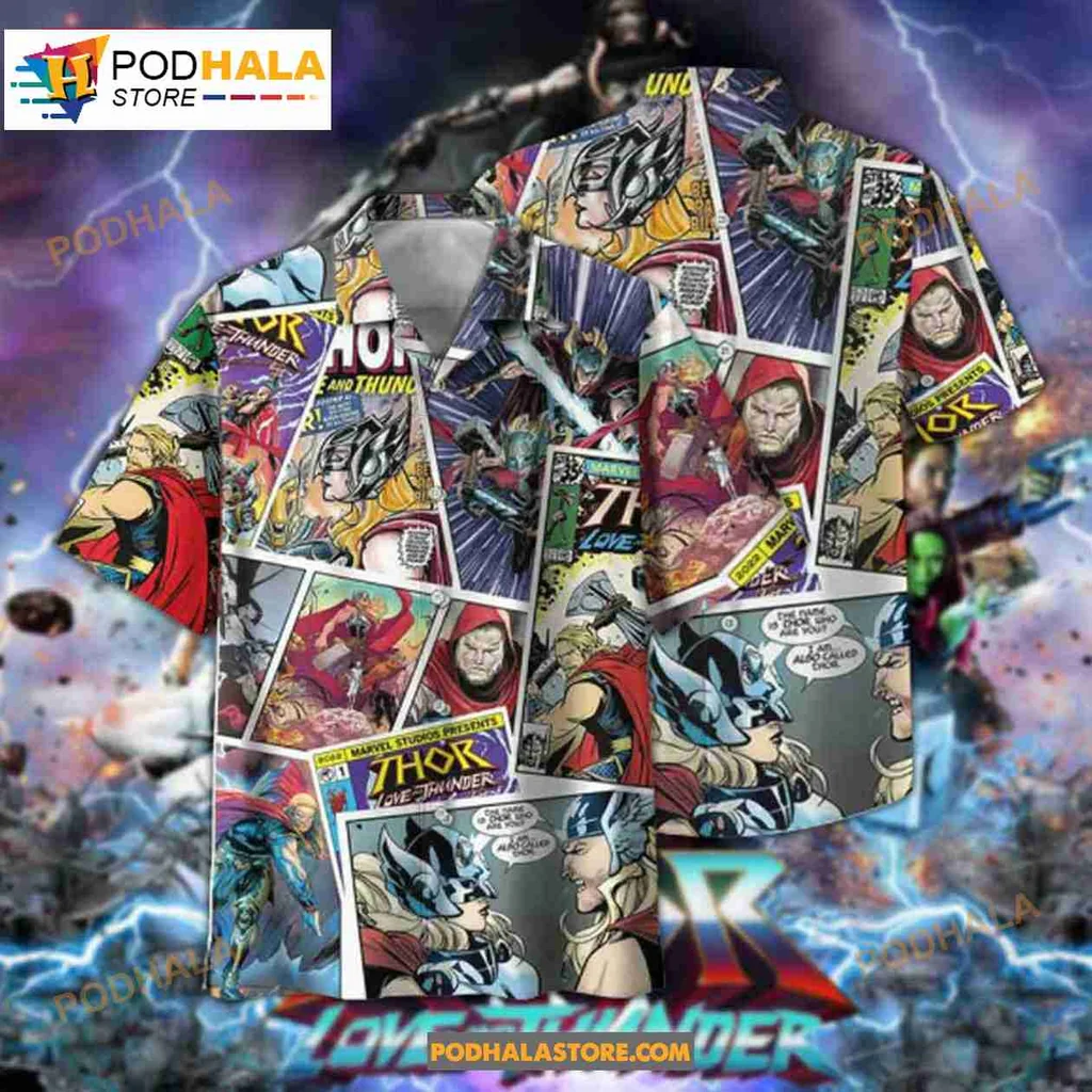 Thor Love And Thunder Hawaiian Shirt Featuring Comic Book Design