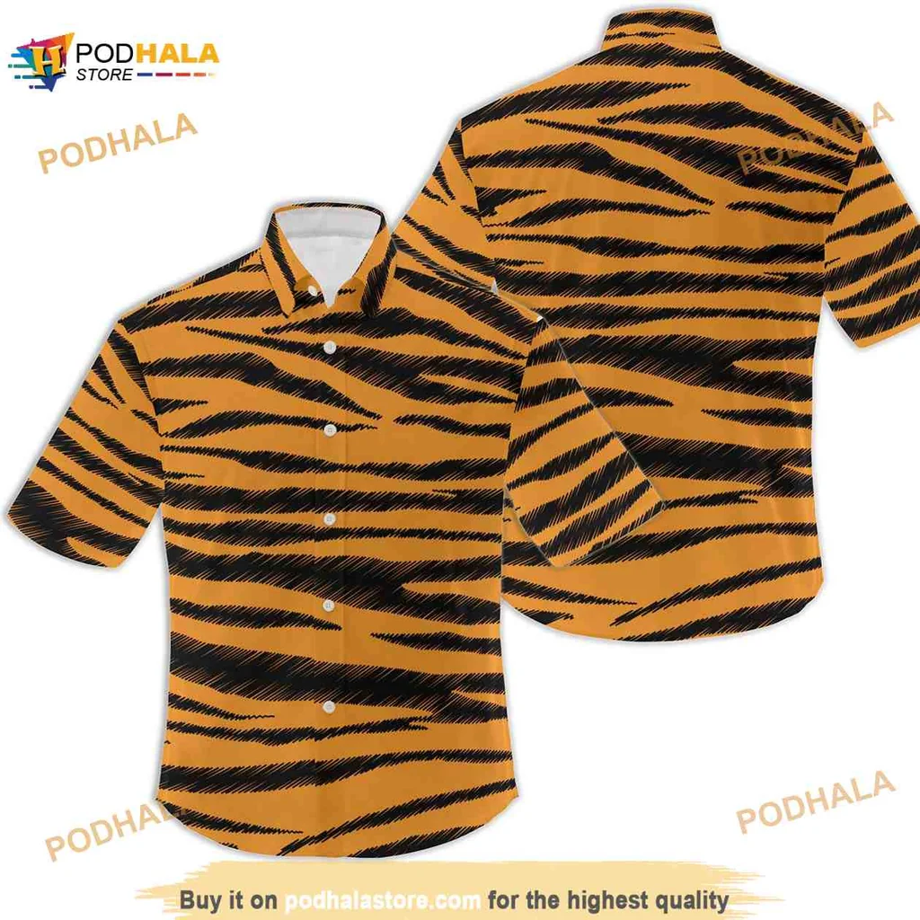 Tiger Stripes Hawaiian Shirt For Playful Summer Vibes