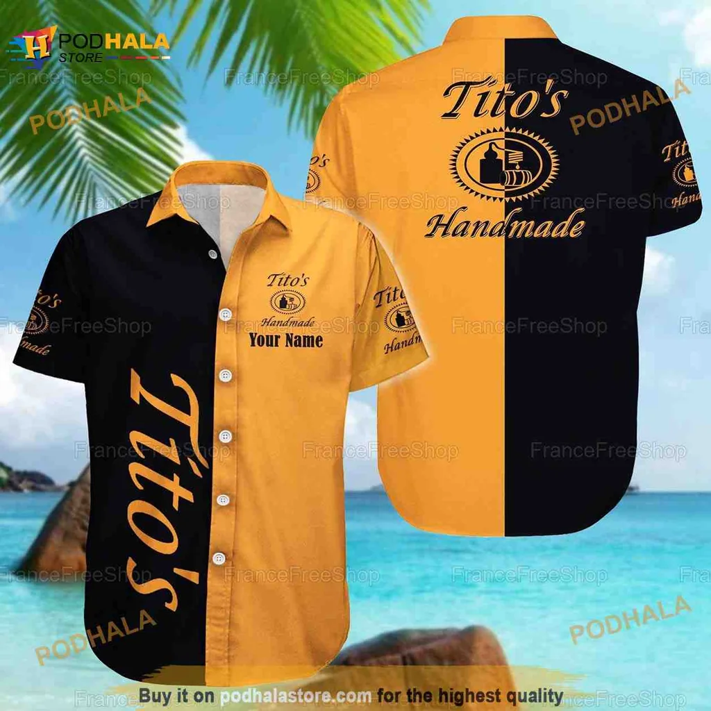 Titos Vodka Hawaiian Shirt, Customizable Aloha Shirt For Beach Parties