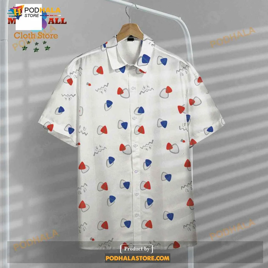 Togepi Egg Pattern Short-sleeve button-up shirt, Fun White Design For Pokémon Fans Togepi Egg Pattern Short-sleeve button-up shirt, Fun White Design For Pokémon Fans