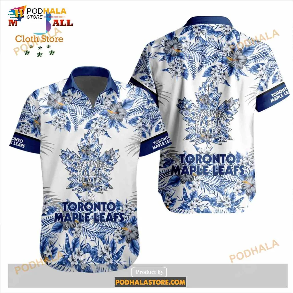 Toronto Maple Leafs Floral Hawaiian Shirt With Tropical Design
