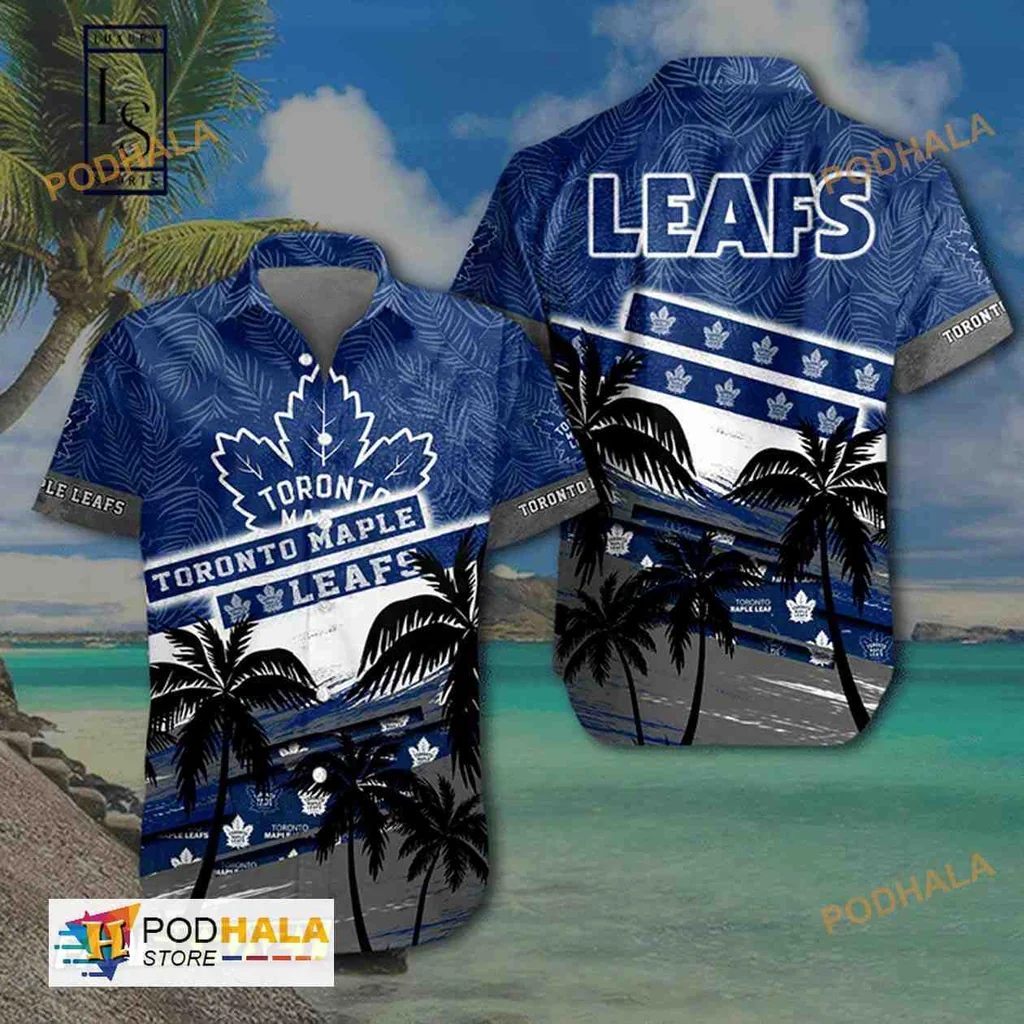 Toronto Maple Leafs Hawaiian Shirt With Tropical Design And Logo