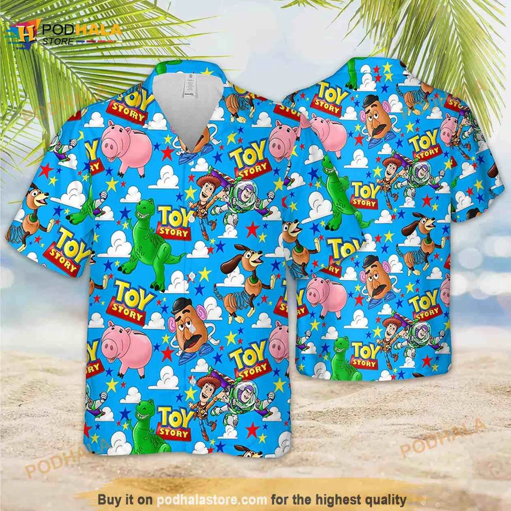 Toy Story Characters Hawaiian Shirt, Colorful Disney Pixar Design
