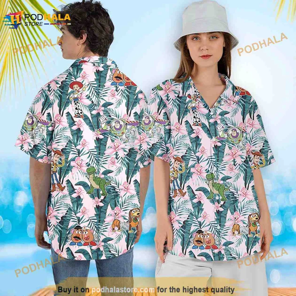 Toy Story Disney Hawaiian Shirt With Woody Buzz And Slinky Dog