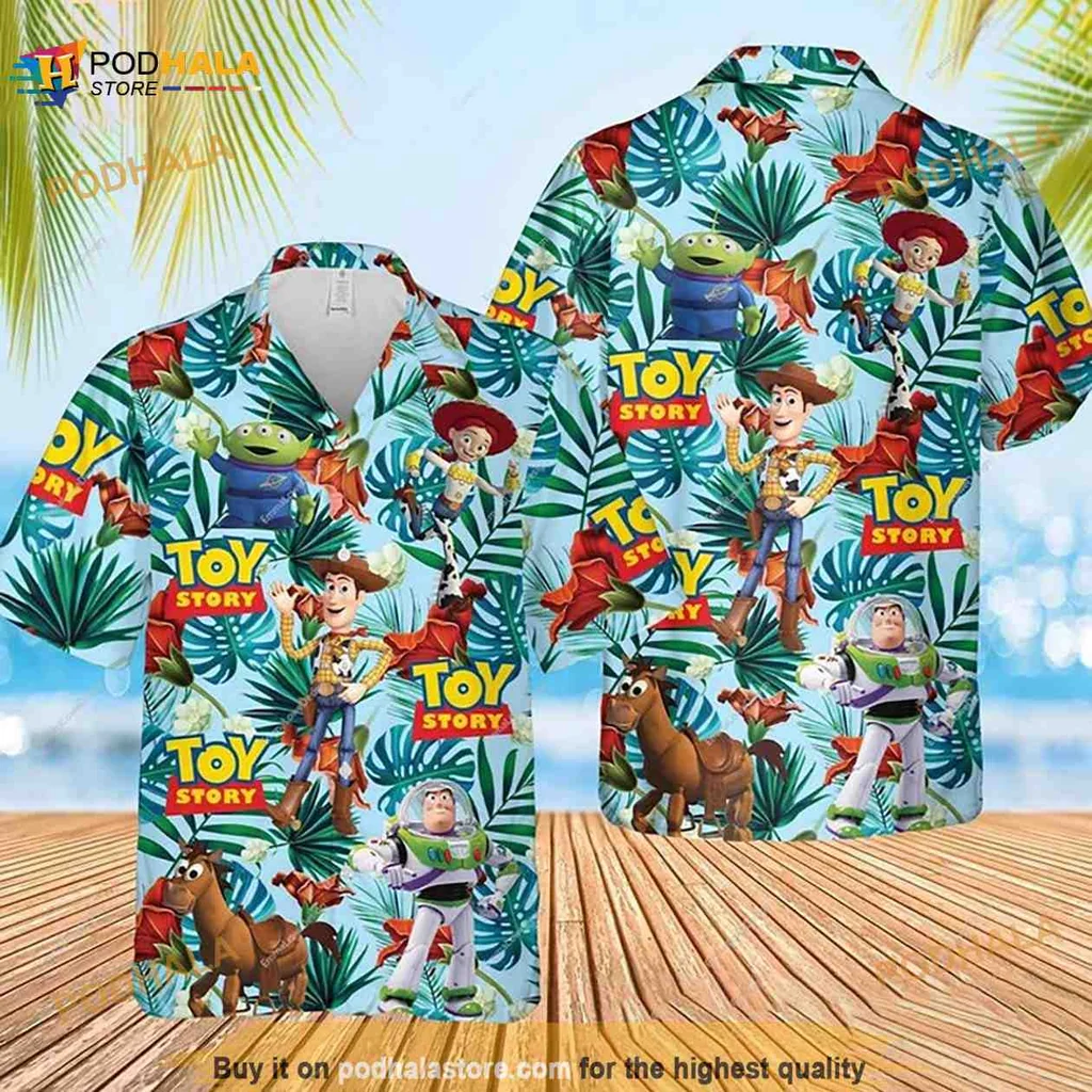 Toy Story Hawaiian Shirt Featuring Buzz Lightyear And Woody