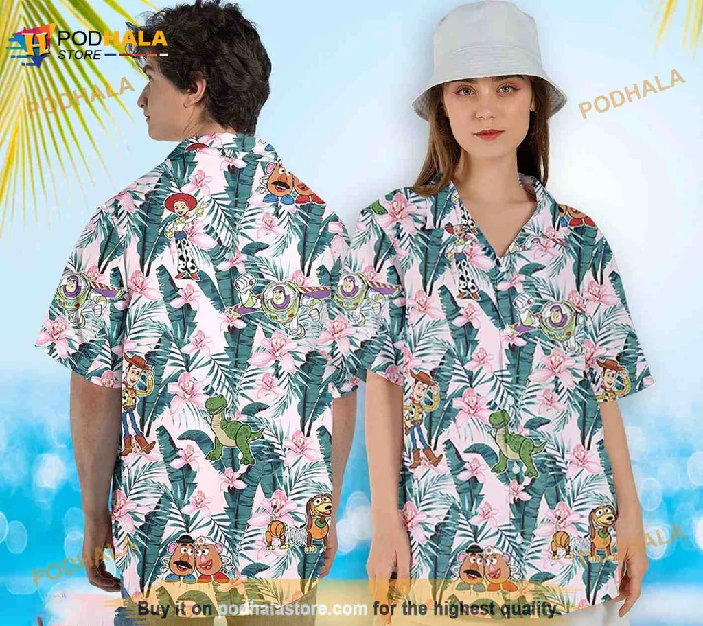 Toy Story Tropical Hawaiian Shirt Featuring Woody And Buzz Lightyear