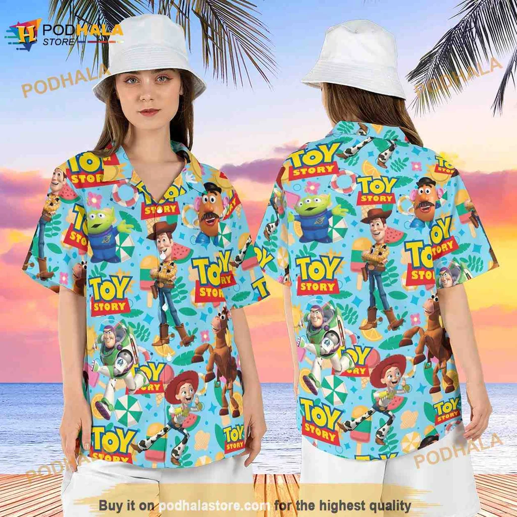 Toy Story Tropical Hawaiian Shirt Featuring Woody Buzz And Jessie