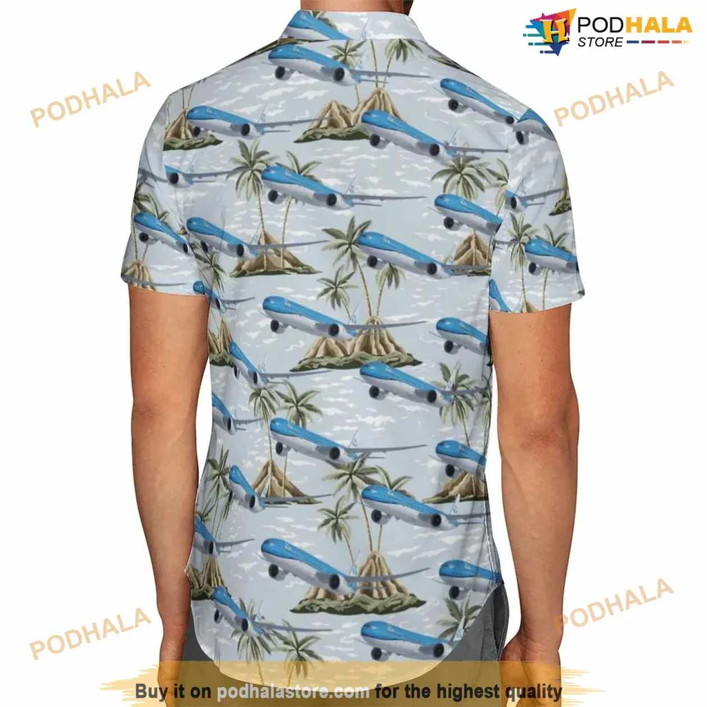 Tropical Airplane Tropical Shirt Featuring Blue Planes And Palm Trees Tropical Airplane Tropical Shirt Featuring Blue Planes And Palm Trees