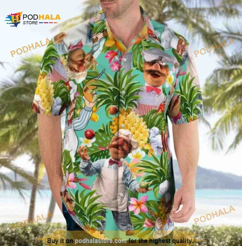 Tropical Beach Chef Hawaiian Shirt With Colorful Beach Flowers