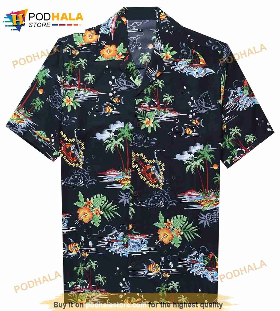Tropical Beach Party Hawaiian Shirt With Palm Trees And Colorful Flowers