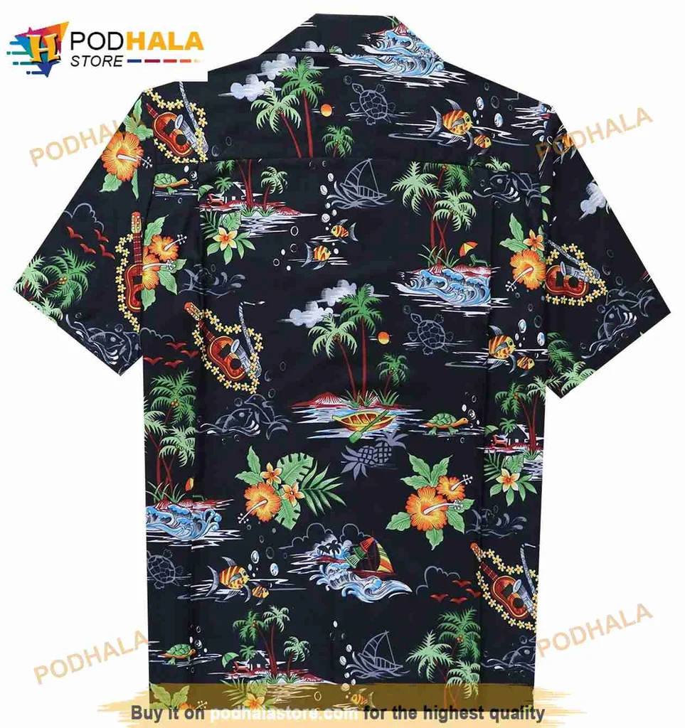 Tropical Beach Party Aloha Shirt With Palm Trees And Colorful Flowers Tropical Beach Party Aloha Shirt With Palm Trees And Colorful Flowers