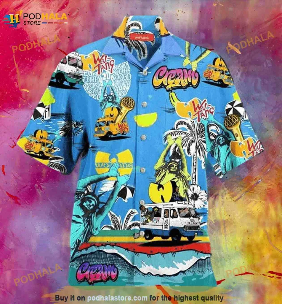 Tropical Beach Summer Aloha Shirt Featuring Palm Trees And Surfboards
