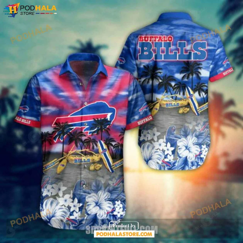 Tropical Buffalo Bills Hawaiian Shirt, Vibrant Nfl Summer Design With Palm Trees