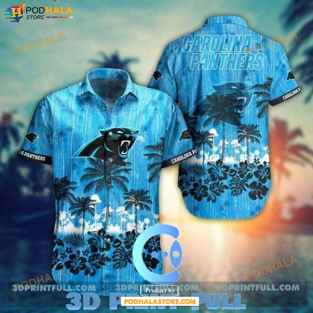 Tropical Carolina Panthers Hawaiian Shirt, Vibrant Summer Design For Fans